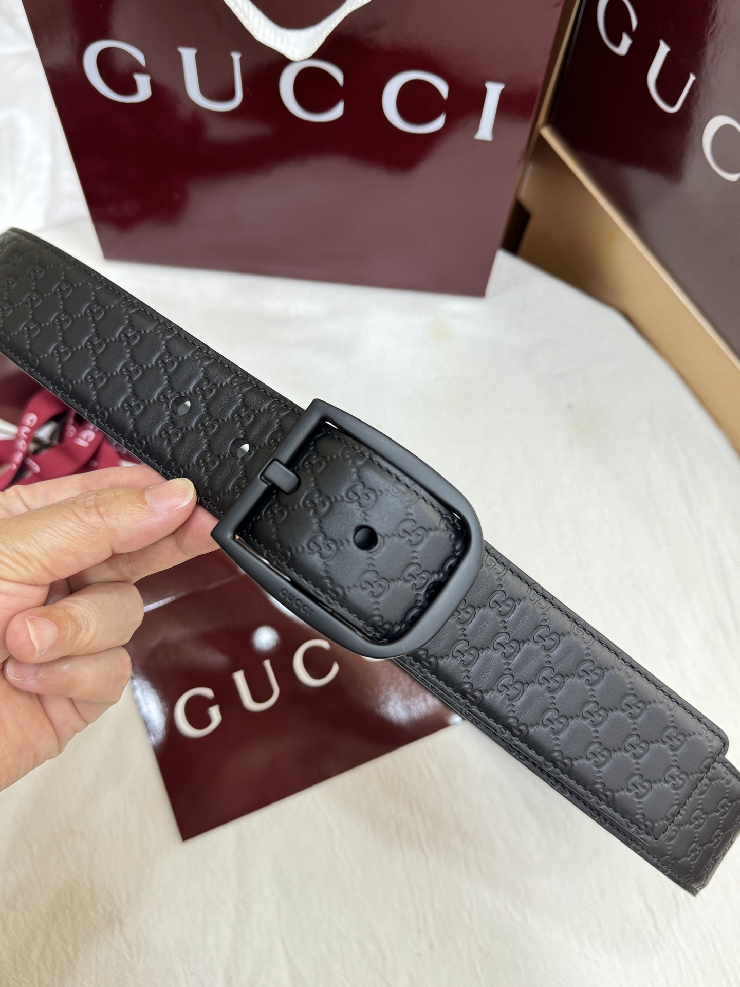 구찌(GUCCI) 프린트 핀 버클 벨트