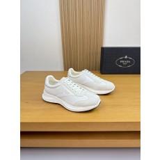 프라다(PRADA) 가죽 믹스 하이엔드 스니커즈 신발