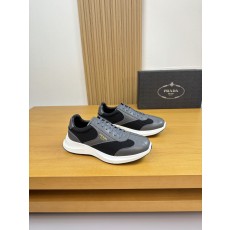 프라다(PRADA) 가죽 믹스 하이엔드 스니커즈 신발