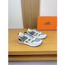 에르메스 HERMES 리치 가죽 'H' 자수 스니커즈 신발