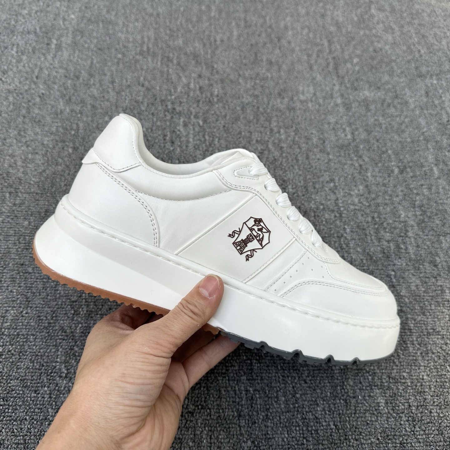 브루넬로 쿠치넬리 Brunello Cucinelli BC 캐시미어 & 스웨이드 믹스 스니커즈 신발