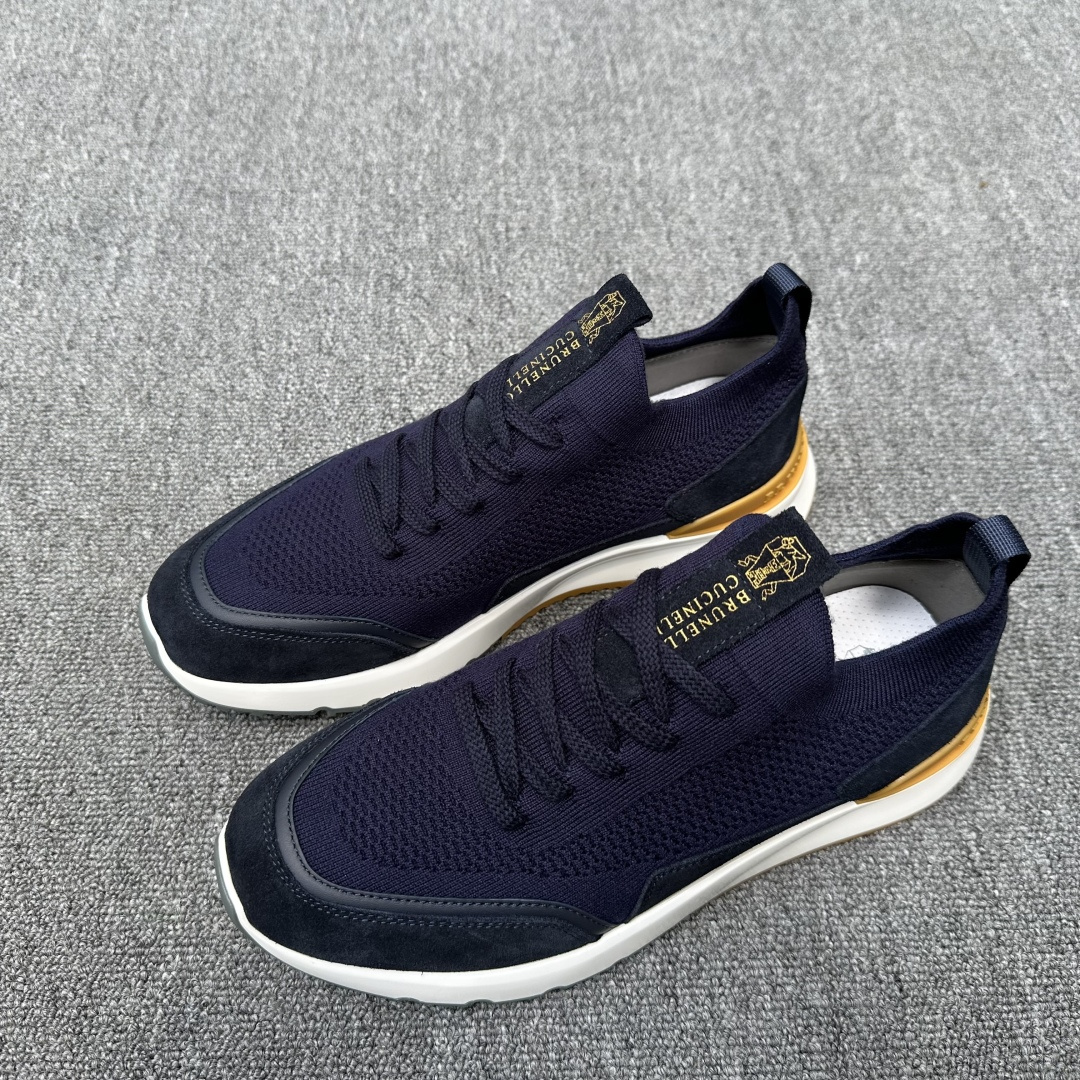 브루넬로 쿠치넬리 Brunello Cucinelli BC 캐시미어 & 스웨이드 스니커즈 신발