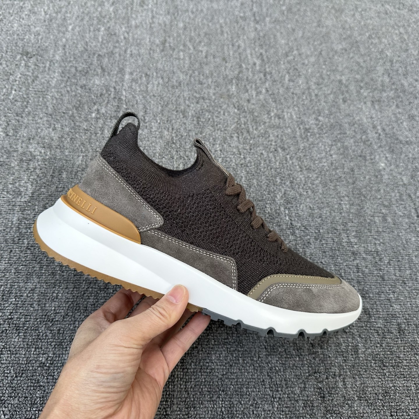 브루넬로 쿠치넬리 Brunello Cucinelli BC 캐시미어 & 스웨이드 스니커즈 신발