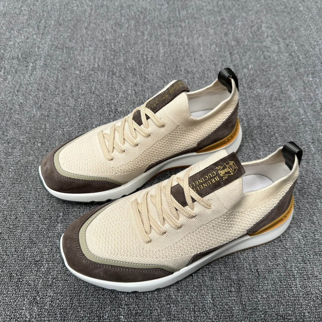 브루넬로 쿠치넬리 Brunello Cucinelli BC 캐시미어 & 스웨이드 스니커즈 신발