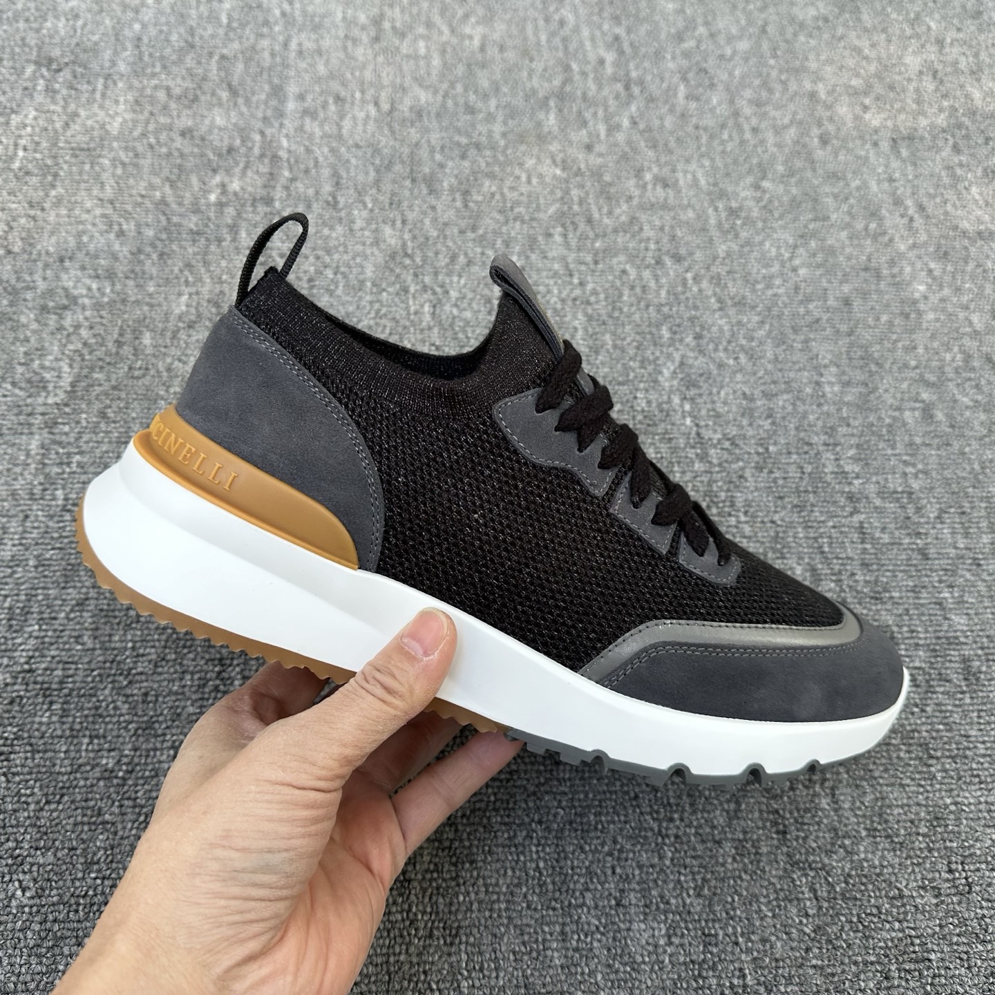 브루넬로 쿠치넬리 Brunello Cucinelli BC 캐시미어 & 스웨이드 스니커즈 신발