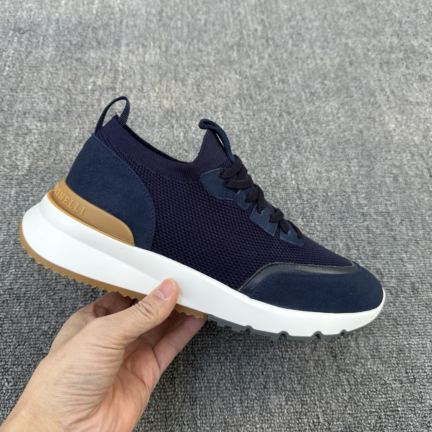 브루넬로 쿠치넬리 Brunello Cucinelli BC 캐시미어 & 스웨이드 스니커즈 신발