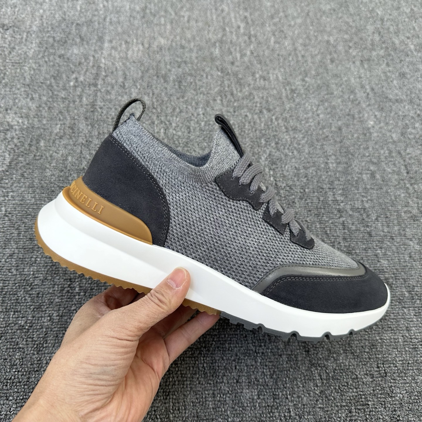 브루넬로 쿠치넬리 Brunello Cucinelli BC 캐시미어 & 스웨이드 스니커즈 신발