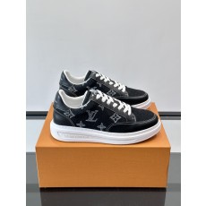 LV 루이비통 모노그램 블랙 레더 스니커즈 신발