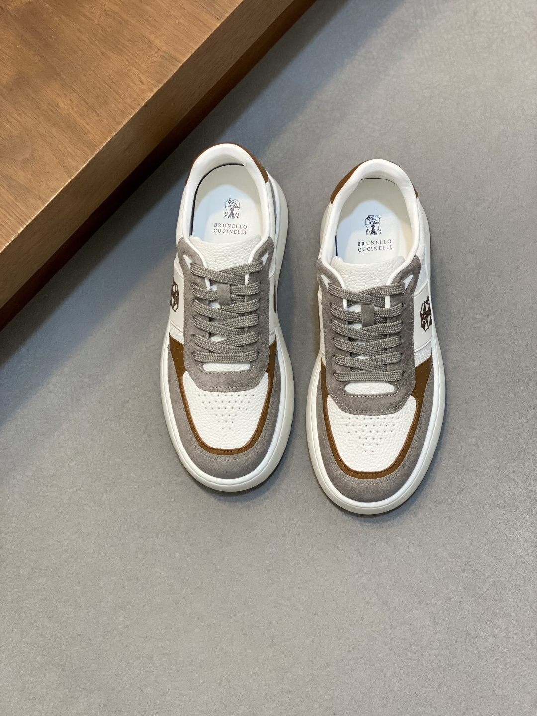 브루넬로 쿠치넬리 Brunello Cucinelli BC 캐시미어 & 스웨이드 스니커즈 신발