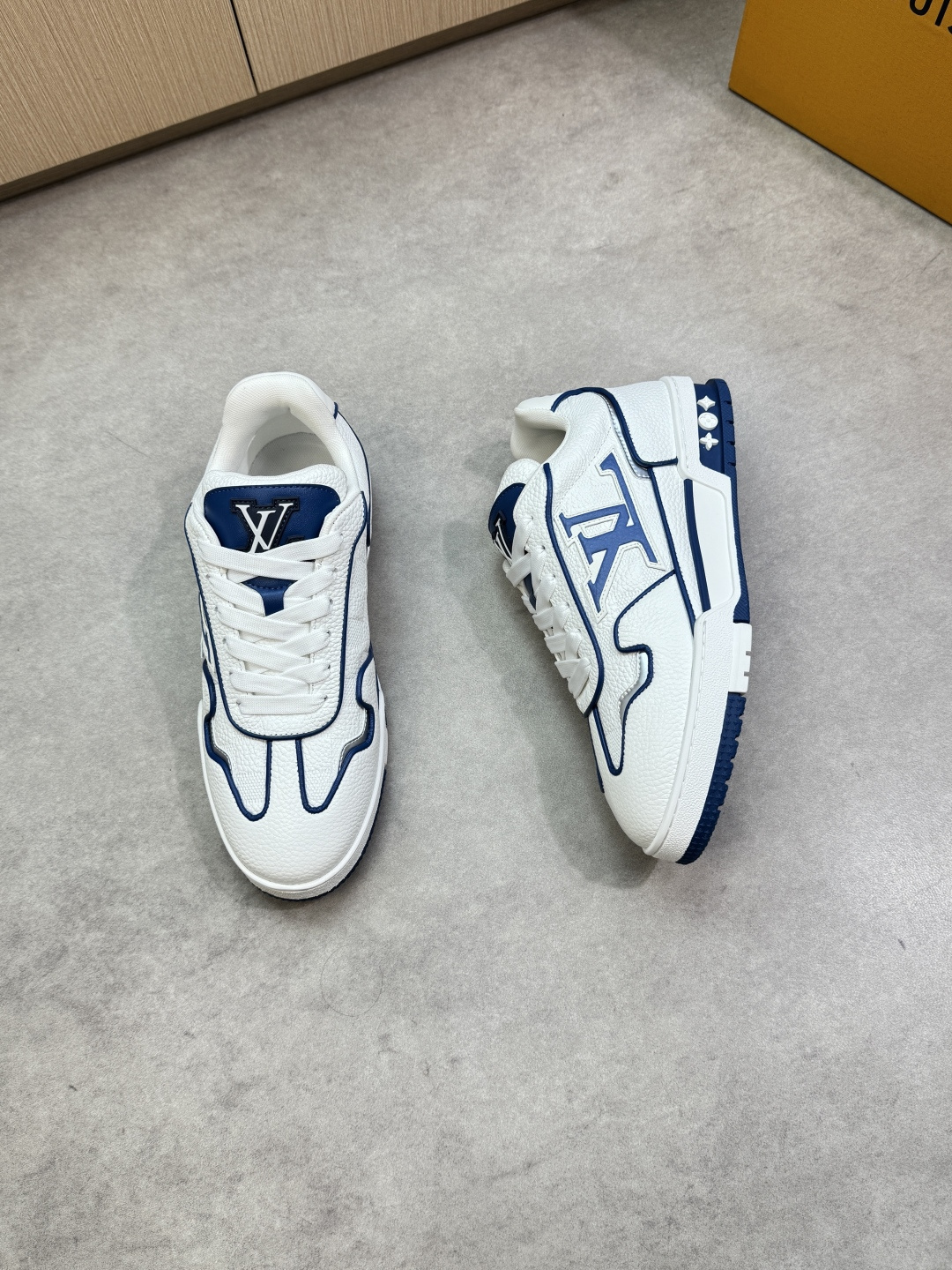 LV 루이비통 프리미엄 리치 가죽(Litchi) 트레이너 스니커즈 신발
