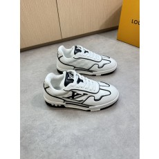 LV 루이비통 프리미엄 리치 가죽(Litchi) 트레이너 스니커즈 신발