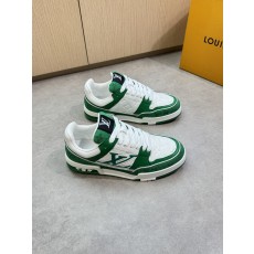 LV 루이비통 리치 가죽 & 모노그램 믹스 스니커즈 신발