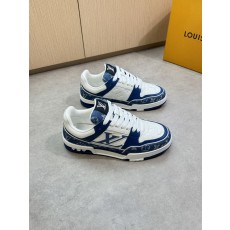 LV 루이비통 리치 가죽 & 모노그램 믹스 스니커즈 신발