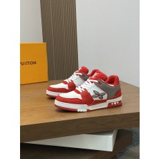 LV 루이비통 슈렁큰 레더 & 모노그램 하이엔드 스니커즈 신발