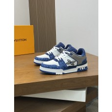 LV 루이비통 슈렁큰 레더 & 모노그램 하이엔드 스니커즈 신발