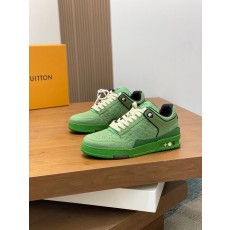 LV 루이비통 슈렁큰 레더 & 모노그램 스탠다드 스니커즈 신발