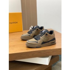 LV 루이비통 슈렁큰 레더 & 모노그램 스탠다드 스니커즈 신발