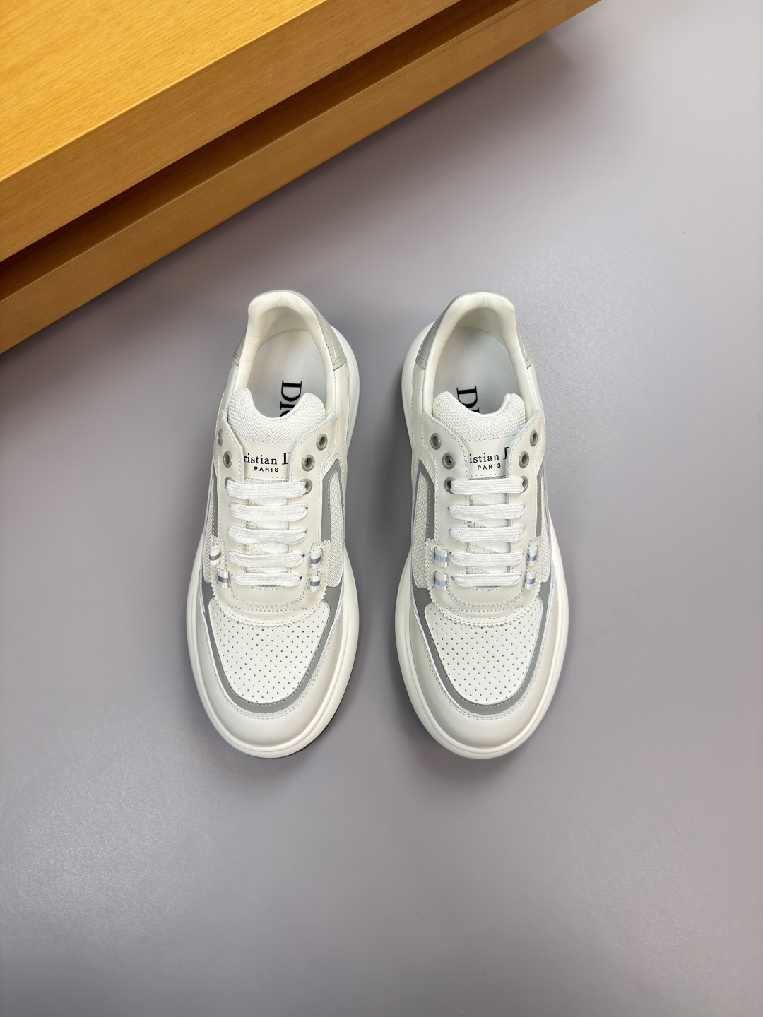 Dior CD 디올 나파 레더 & 실크 캔버스 스니커즈 신발