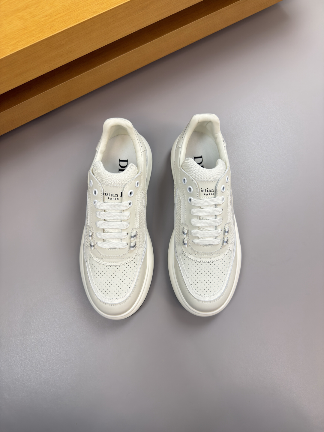 Dior CD 디올 나파 레더 & 실크 캔버스 스니커즈 신발