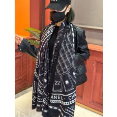 샤넬(CHANEL) 실버 라인 아이콘 캐시미어 롱 머플러 목도리 스카프