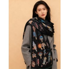 에르메스(HERMES) 패턴 캐시미어 롱 머플러 목도리 스카프