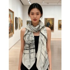 샤넬(CHANEL) 실크 캐시미어 숄 머플러 목도리 스카프