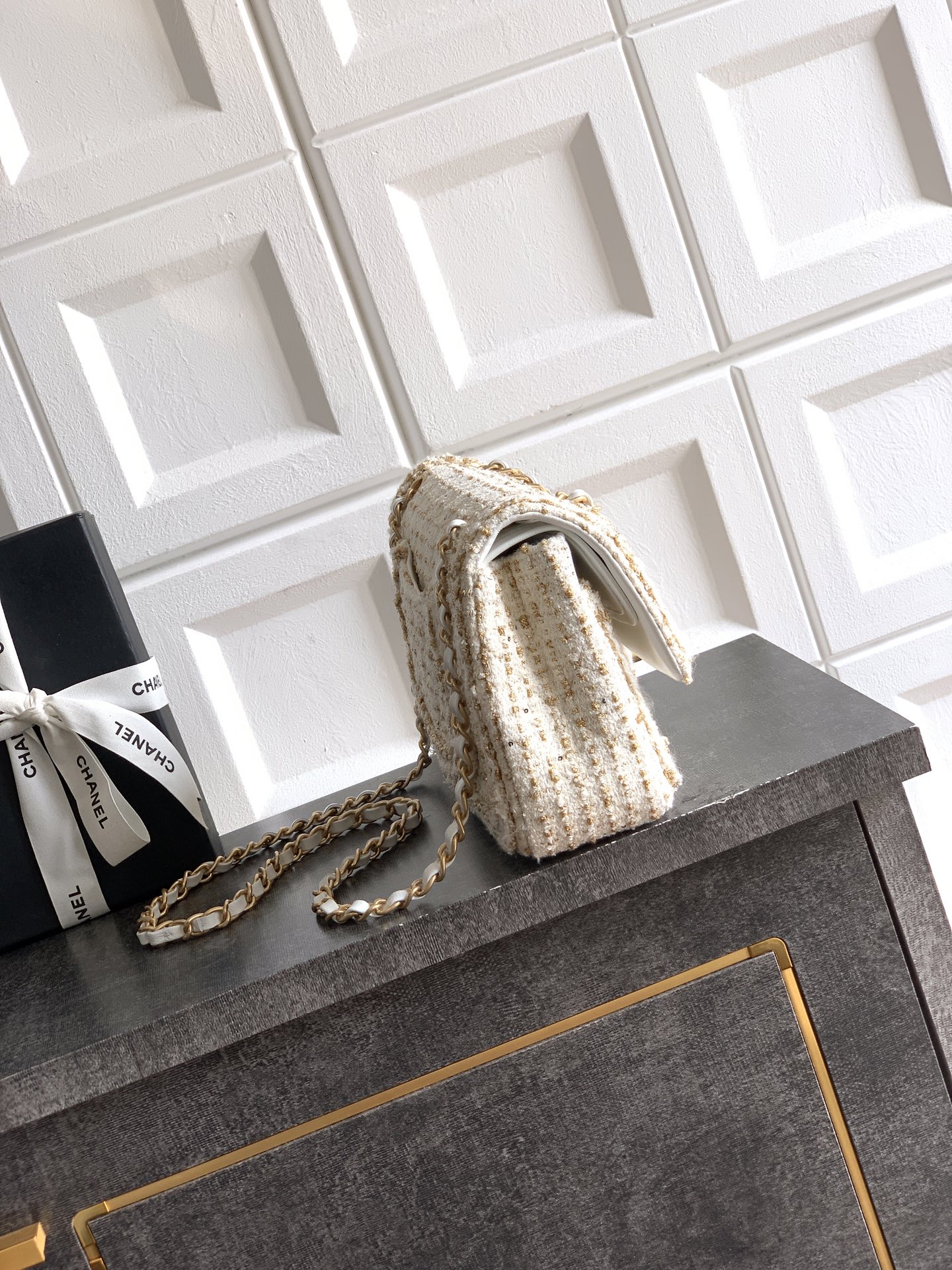 CHANEL 샤넬 25K 신상 트위드 핸들 백 가방 25cm