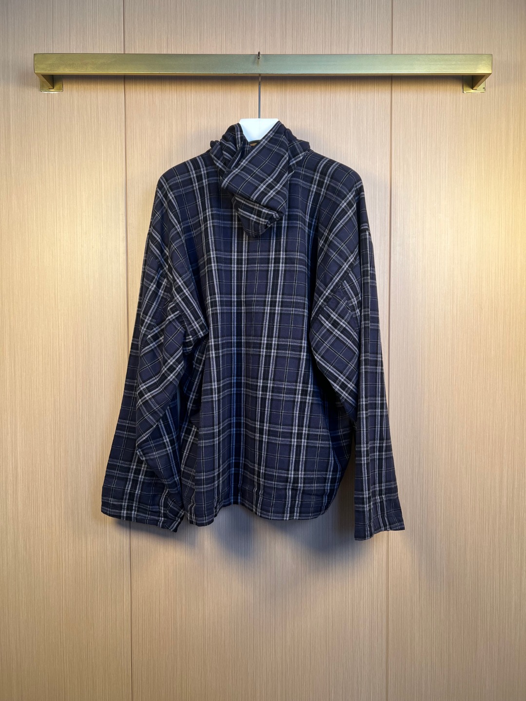 발렌시아가(Balenciaga) 퍼플 체크 집업 후드 자켓 의류