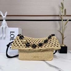 Loewe 로에베 라피아 & 카프스킨 올라(Ola) 백 가방 미디움