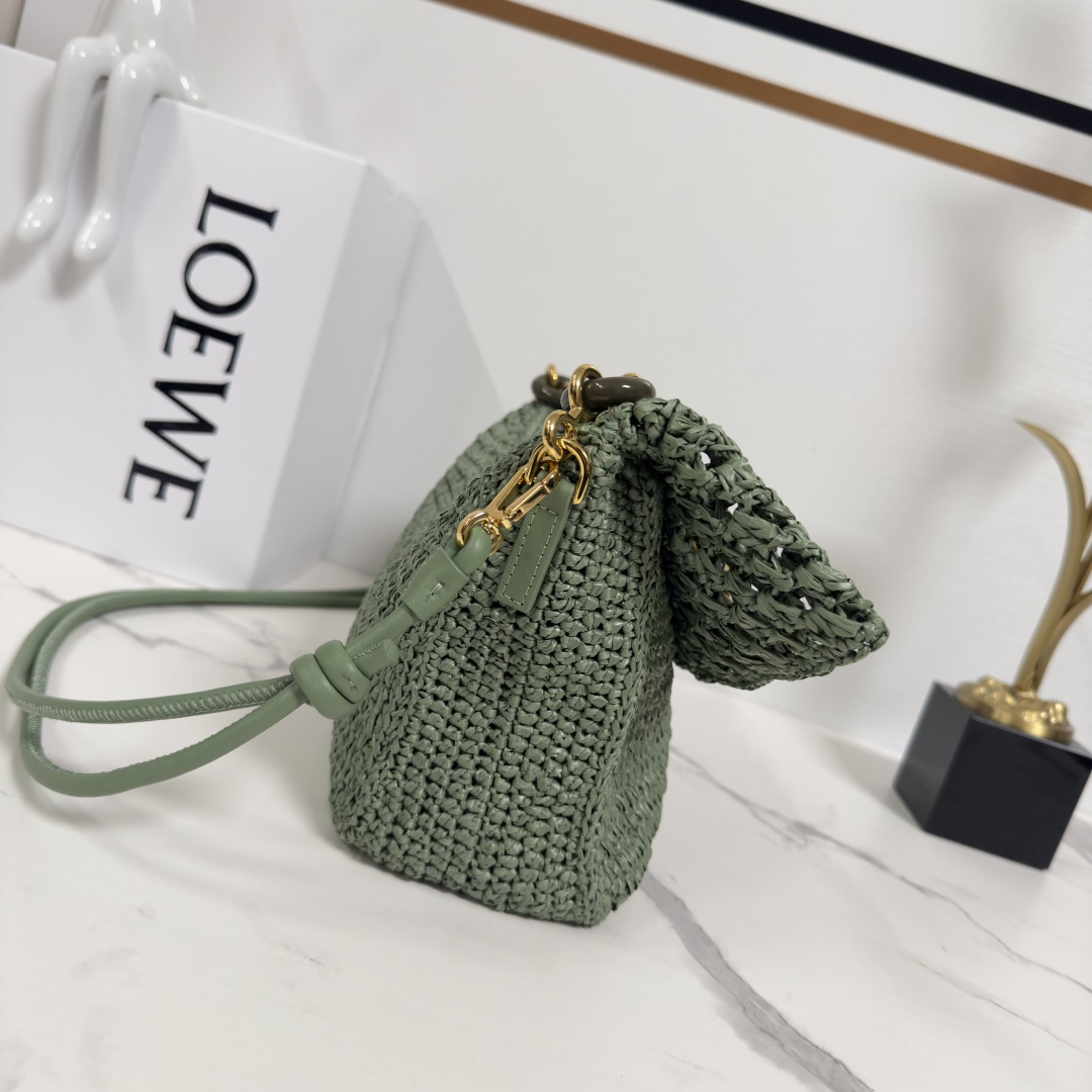 Loewe 로에베 라피아 & 카프스킨 올라(Ola) 백 가방 미디움