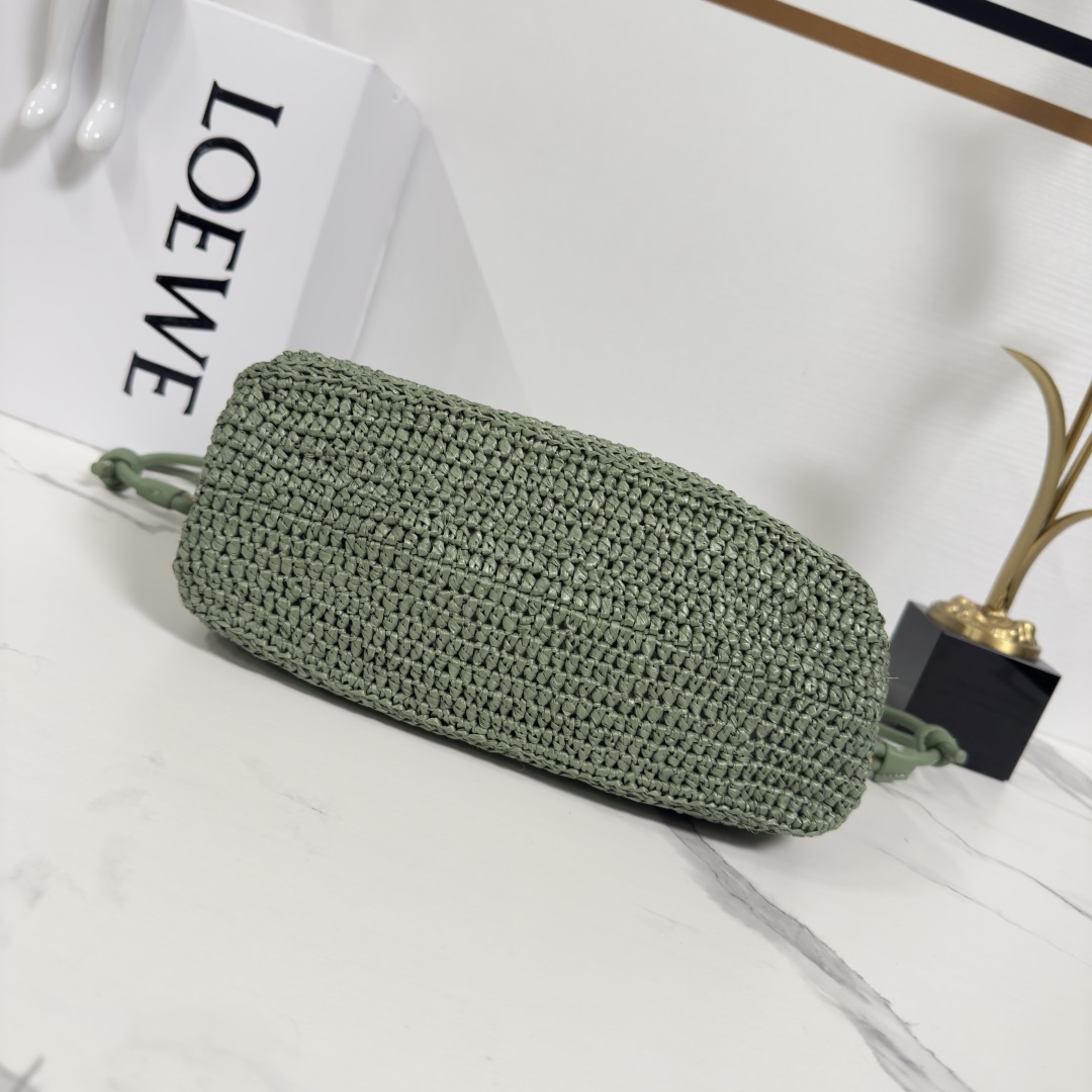 Loewe 로에베 라피아 & 카프스킨 올라(Ola) 백 가방 미디움