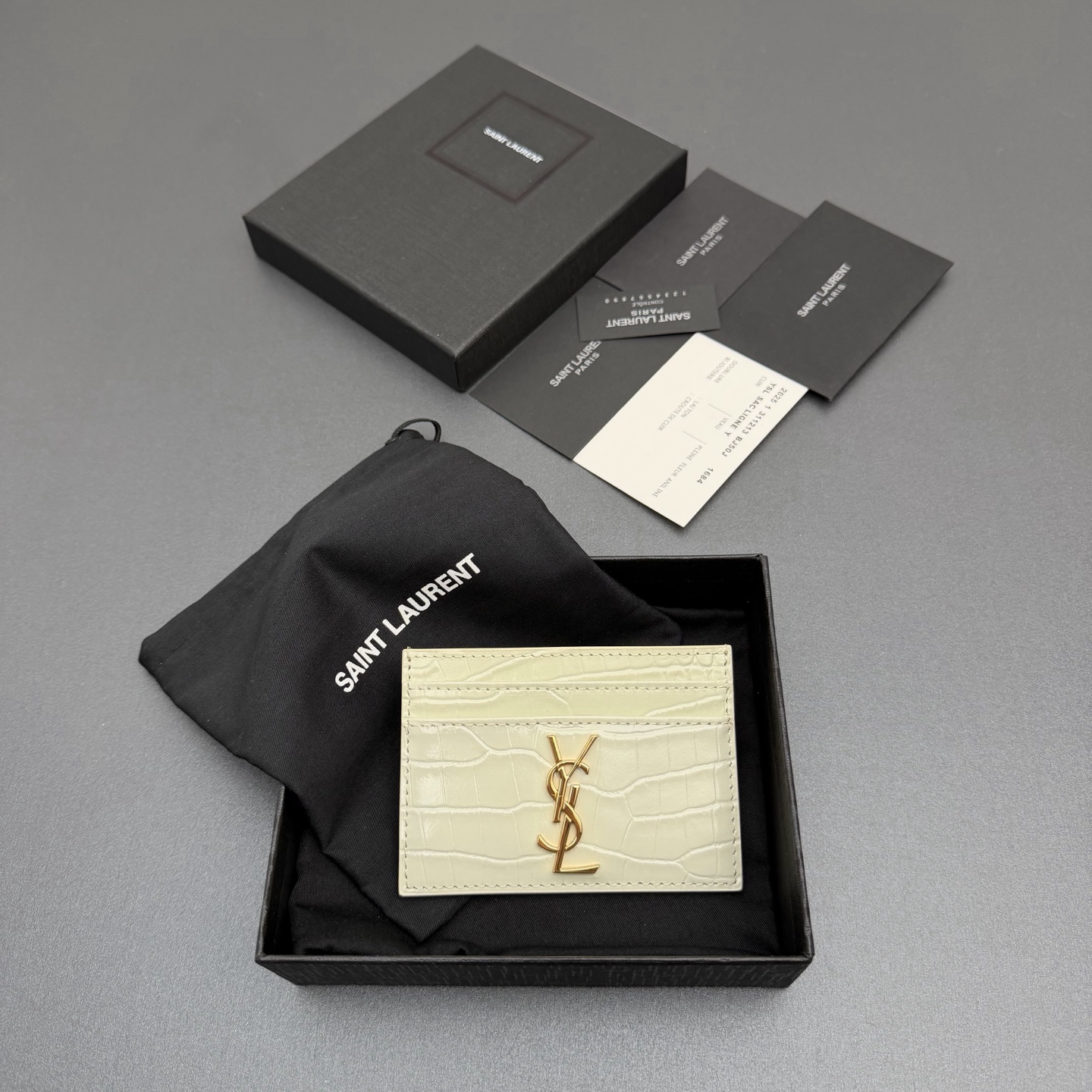 Saint Laurent YSL 생로랑 크로코 엠보싱 카드 홀더 지갑