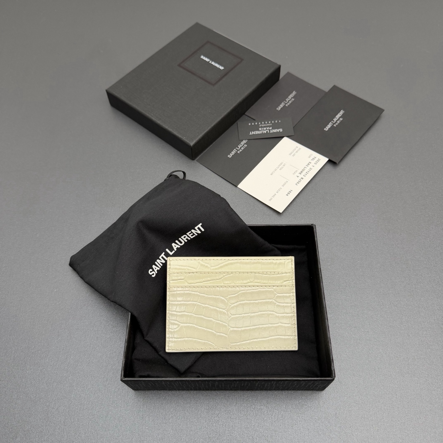 Saint Laurent YSL 생로랑 크로코 엠보싱 카드 홀더 지갑