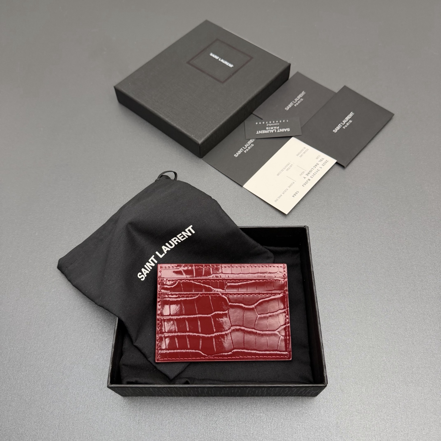 Saint Laurent YSL 생로랑 크로코 엠보싱 카드 홀더 지갑