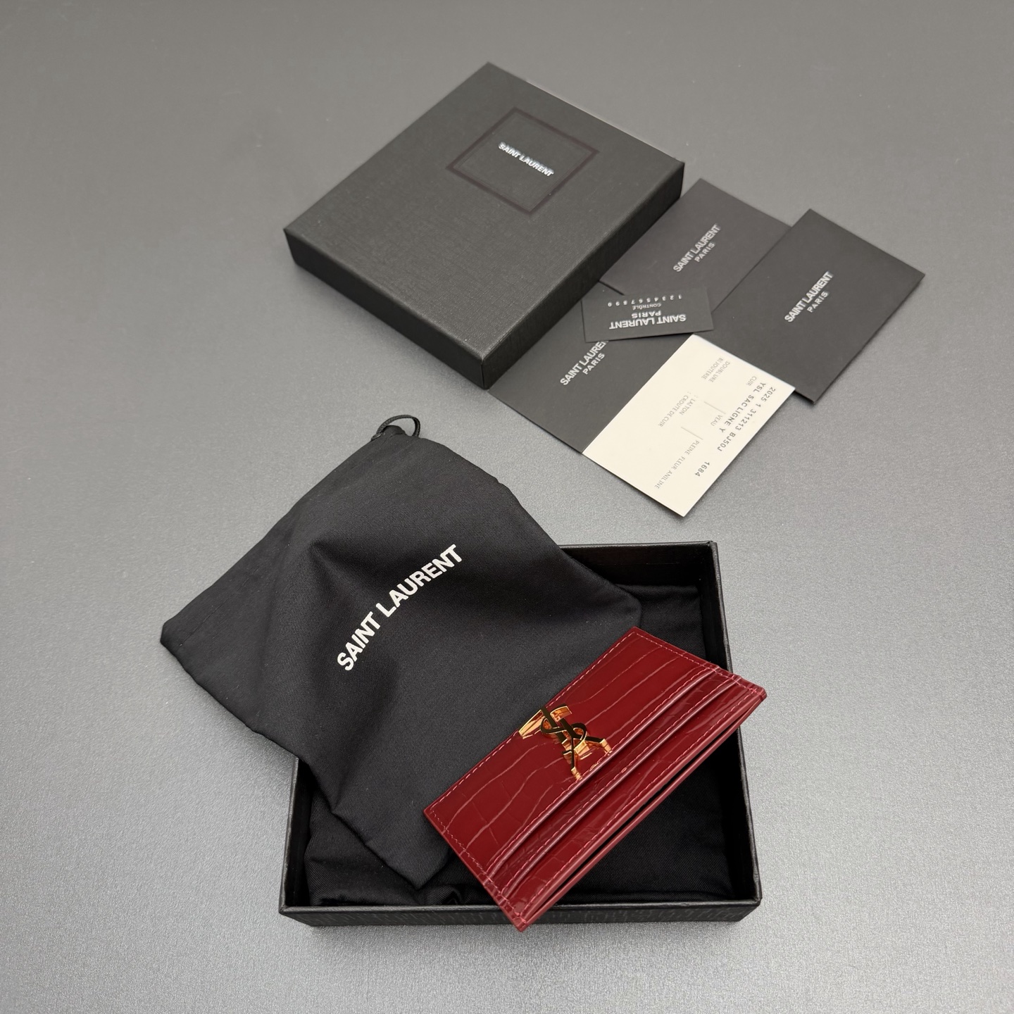 Saint Laurent YSL 생로랑 크로코 엠보싱 카드 홀더 지갑