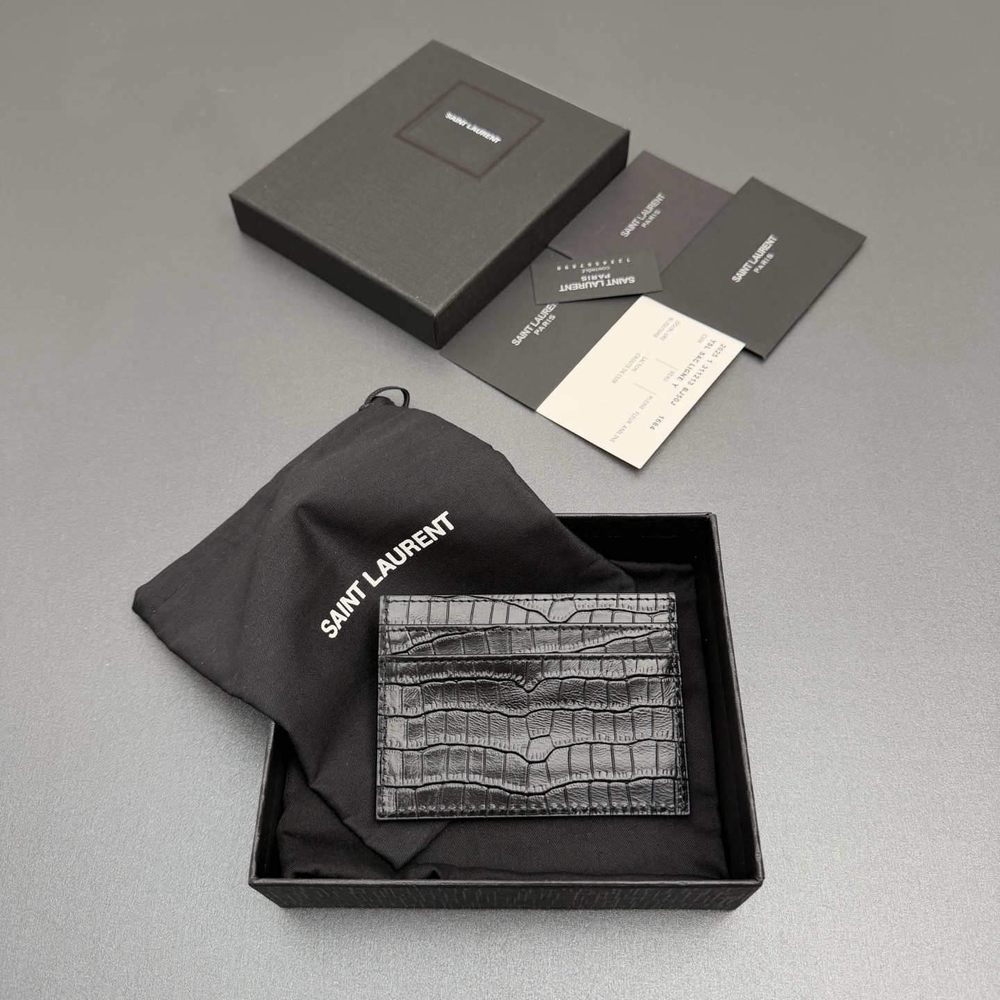 Saint Laurent YSL 생로랑 크로코 엠보싱 카드 홀더 지갑