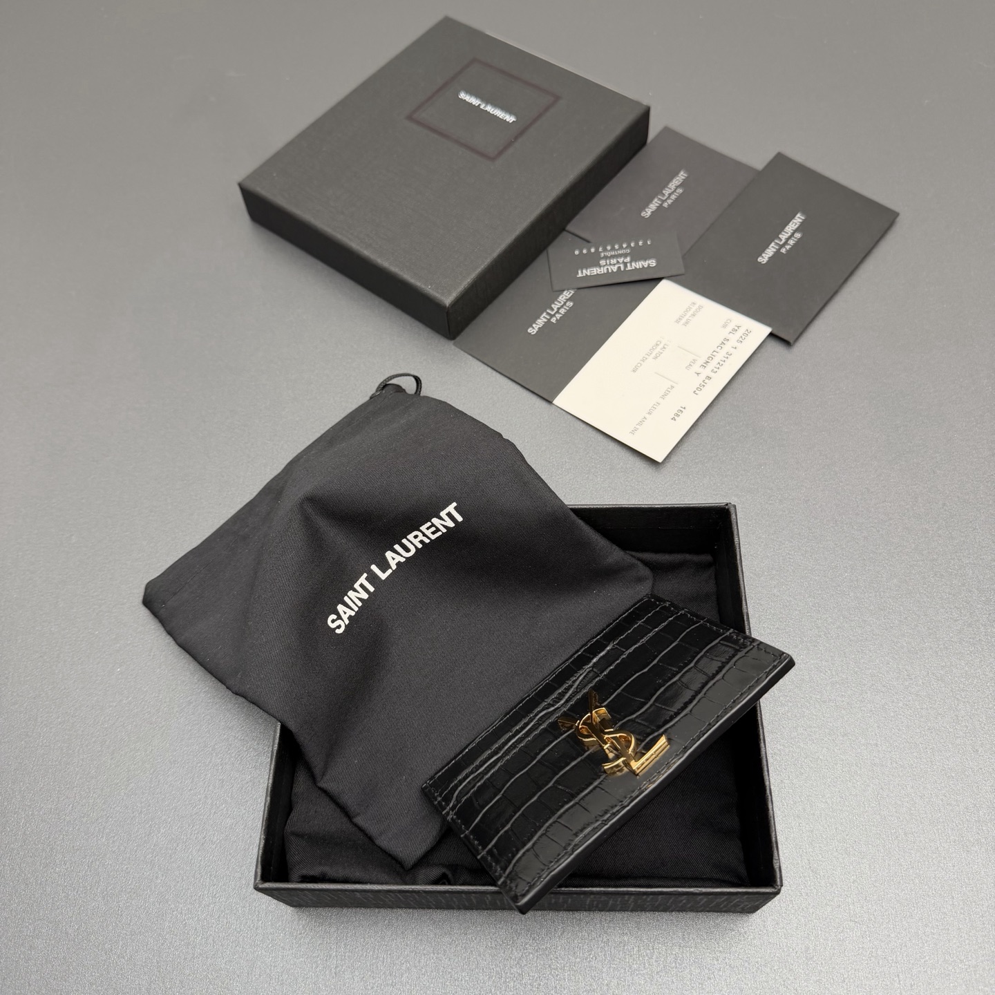 Saint Laurent YSL 생로랑 크로코 엠보싱 카드 홀더 지갑