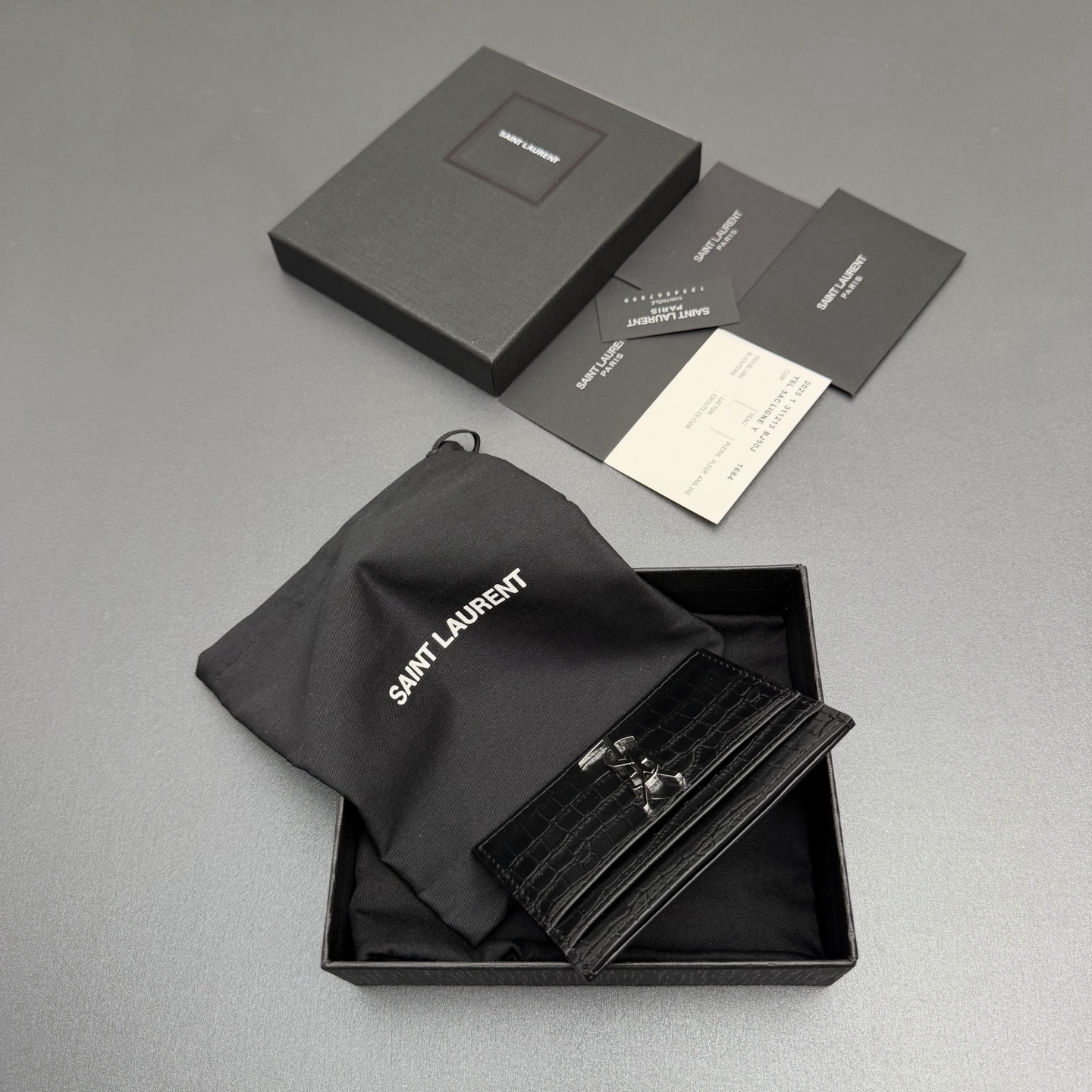 Saint Laurent YSL 생로랑 크로코 엠보싱 카드 홀더 지갑