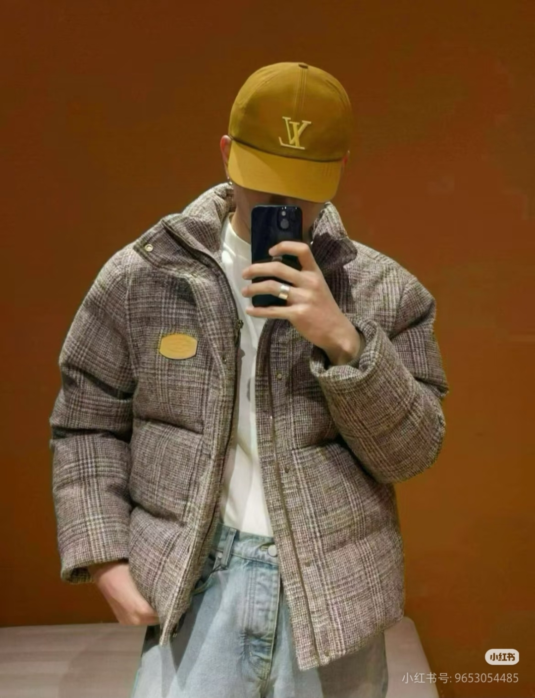 루이비통(LV) 트위드 체크 스트링 스탠드카라 패딩 재킷 의류