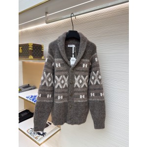 브루넬로 쿠치넬리(Brunello Cucinelli) 숄 칼라 자카드 니트 가디건 의류