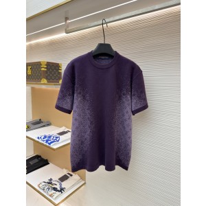 루이비통(LV) 레터 자카드 그라데이션 니트 반소매 의류