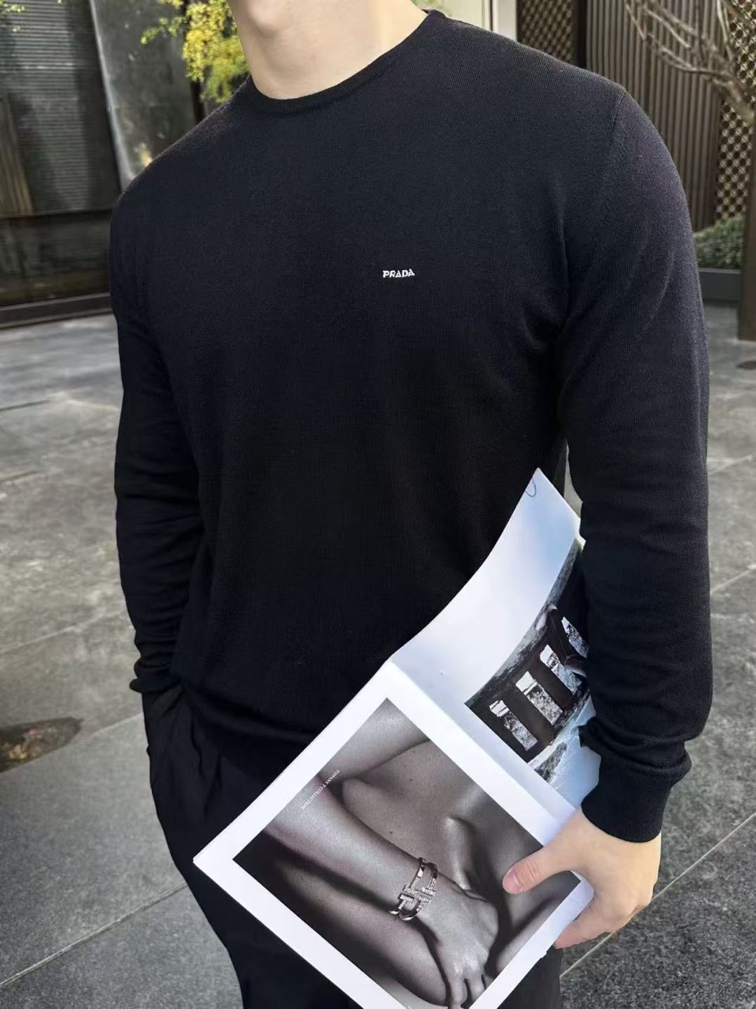 프라다(PRADA) 울 장소매 니트 의류