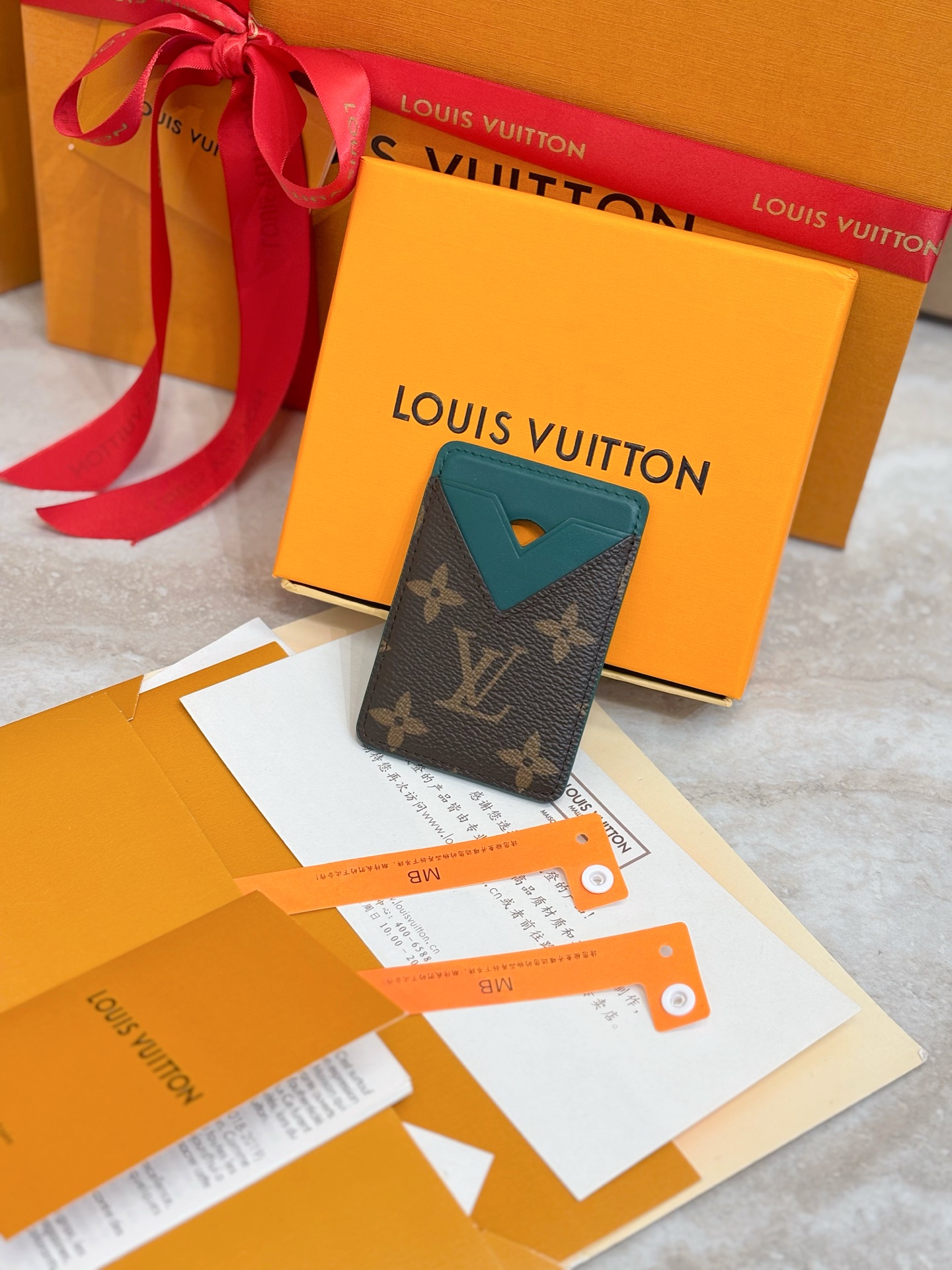 Louis Vuitton LV 루이비통 모노그램 그린 카드 홀더 지갑 M12855