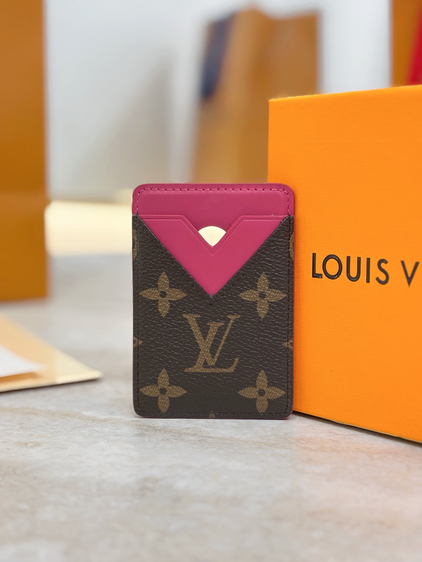 Louis Vuitton LV 루이비통 모노그램 푸시아 카드 홀더 지갑 M12851