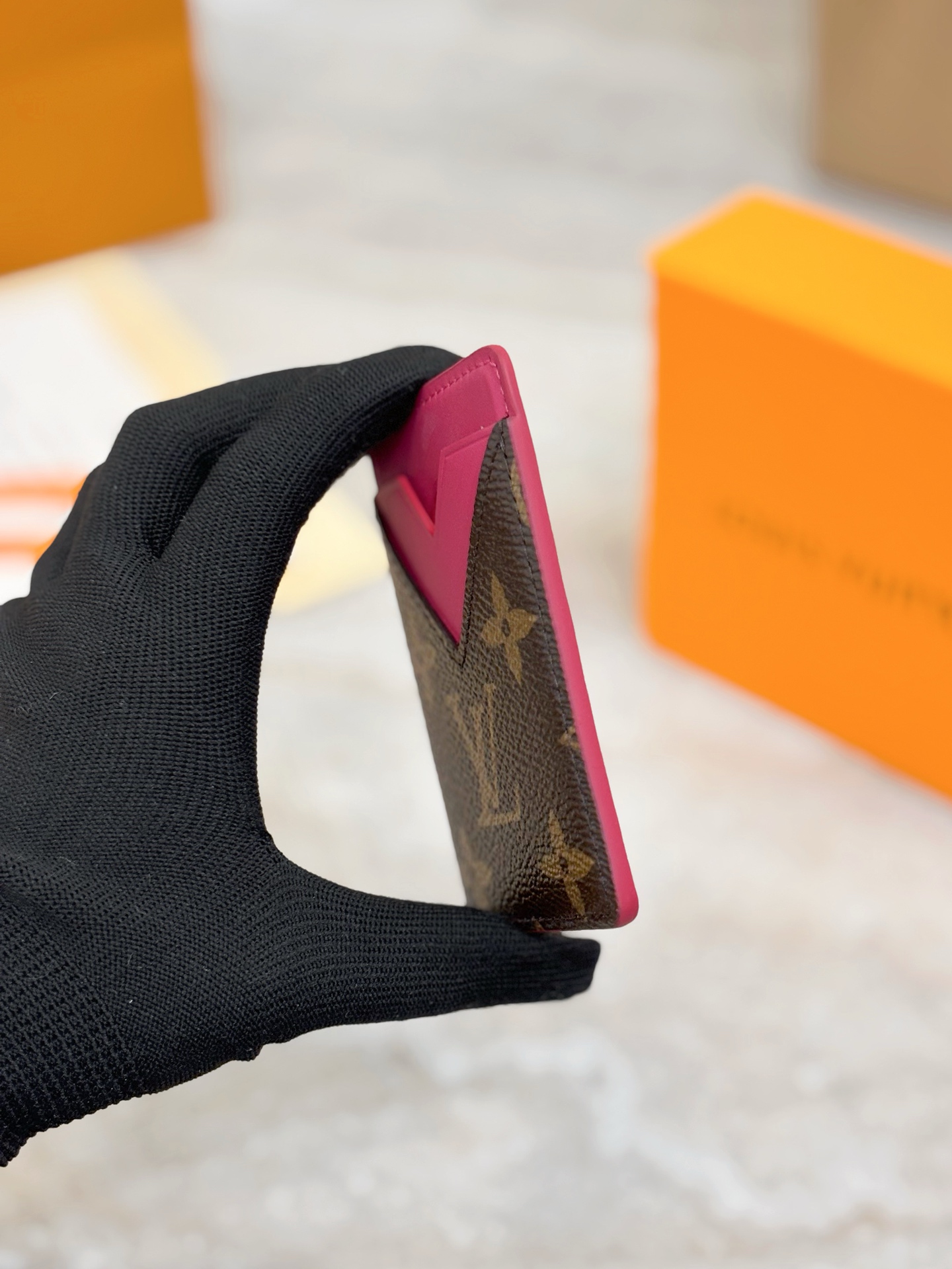 Louis Vuitton LV 루이비통 모노그램 푸시아 카드 홀더 지갑 M12851