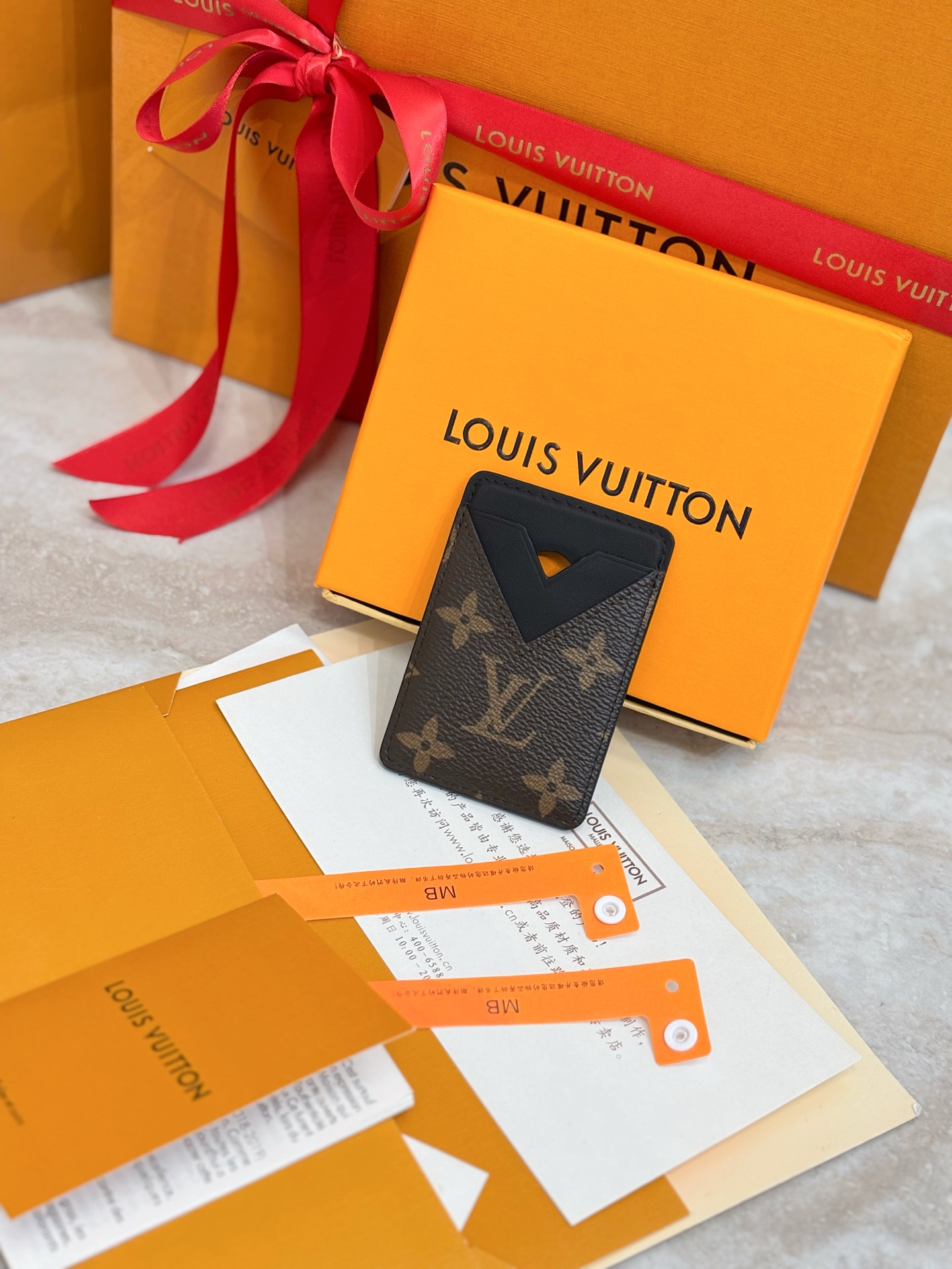 Louis Vuitton LV 루이비통 모노그램 블랙 카드 홀더 지갑 M13185