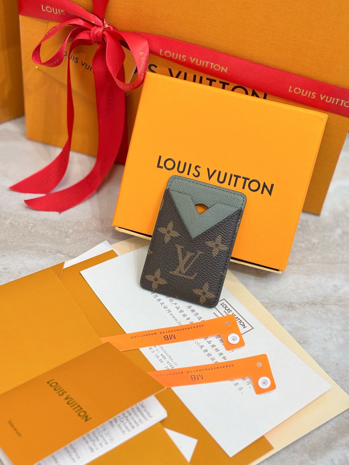 Louis Vuitton LV 루이비통 모노그램 라이트 그린 카드 홀더 지갑 M25659