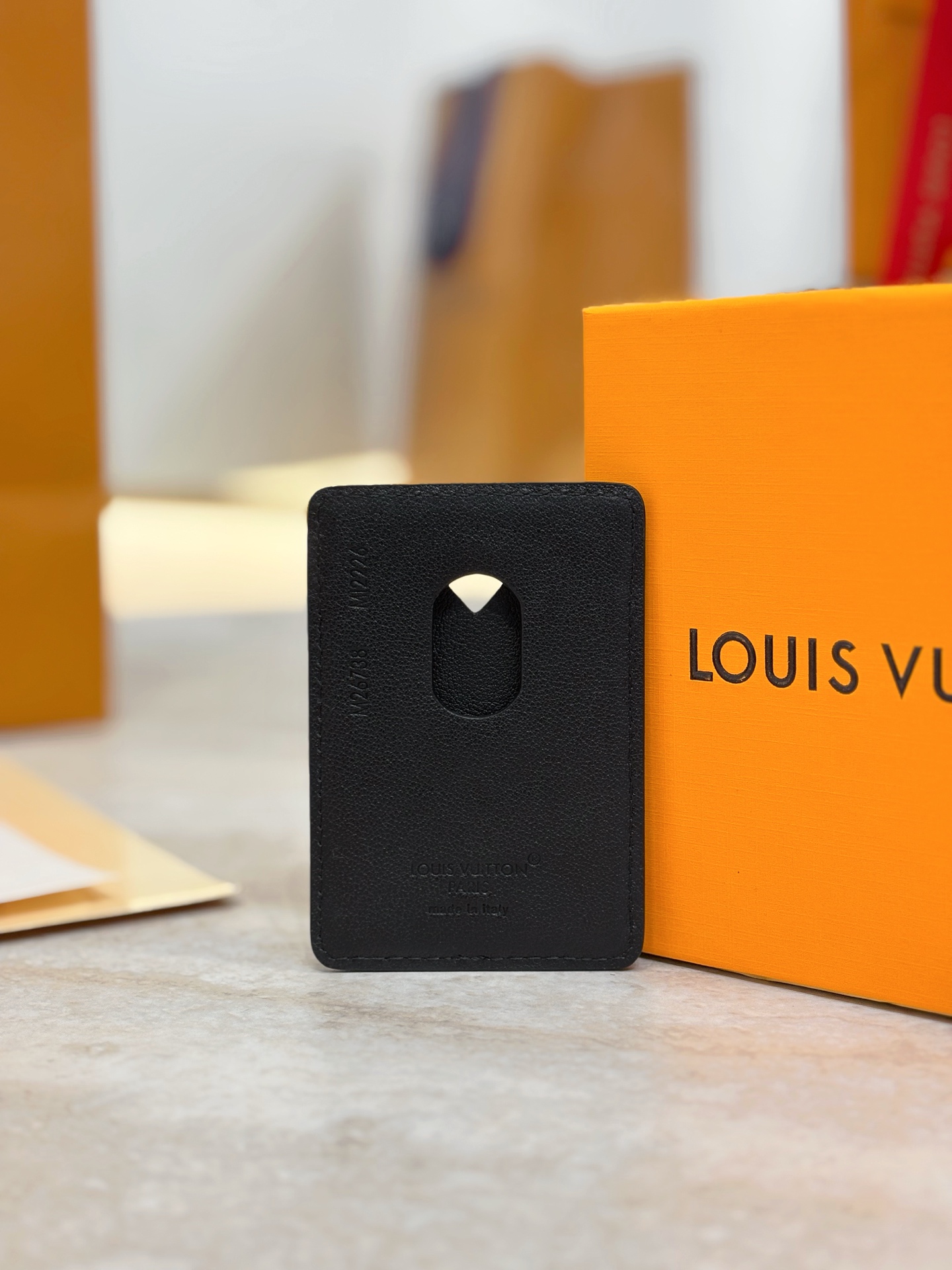 Louis Vuitton LV 루이비통 모노그램 앙프렝트 블랙 카드 홀더 지갑 M26738