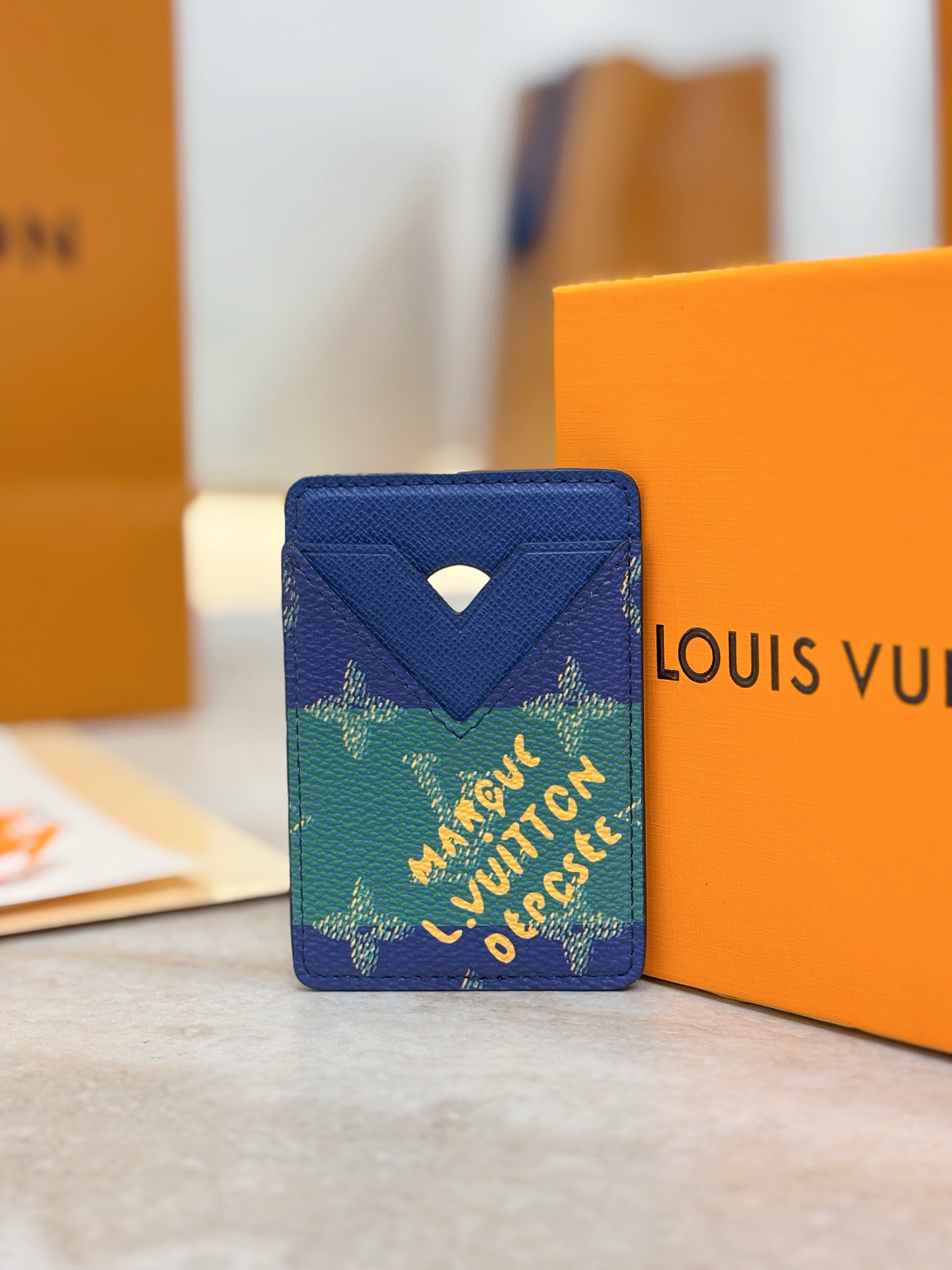 Louis Vuitton LV 루이비통 모노그램 스카이 블루 카드 홀더 지갑 M26030