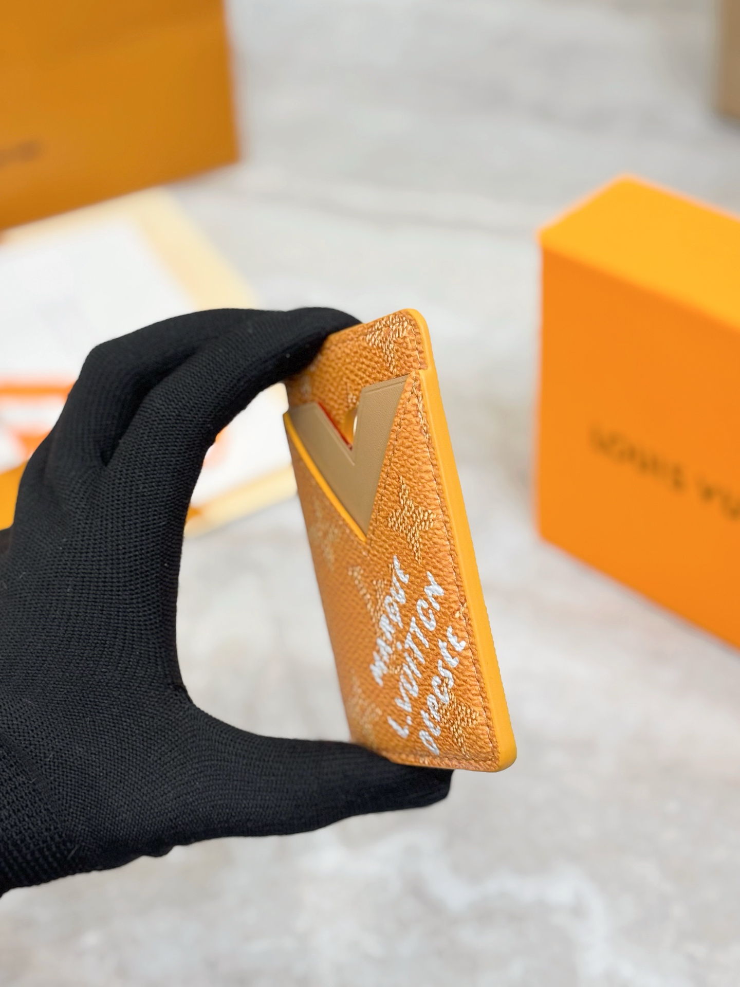 Louis Vuitton LV 루이비통 모노그램 옐로우 카드 홀더 지갑 M26947